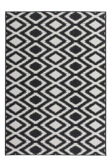 Buiten en binnen tapijt - vloerkleed Arrow zwart - wit