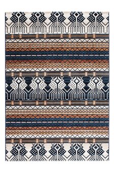 Blauw Oosters vloerkleed, tapijt of karpet Orienta  