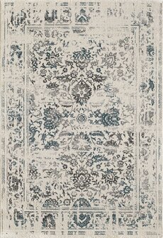 Retro vintage vloerkleed of karpet Borneo 1613 White