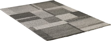 Moderne geblokt vloerkleed of karpet Timor 1801 Grijs