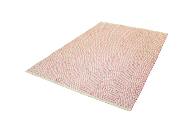 Handgemaakt katoen pink vloerkleed Retif 410