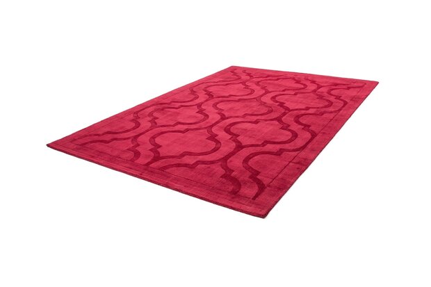 Rood vloerkleed, karpet of tapijt gemaakt van viscose Santarina