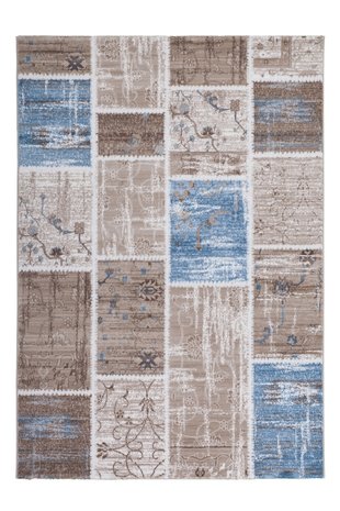 Mooi vintage patchwork design vloerkleed of karpet Agila Blauw