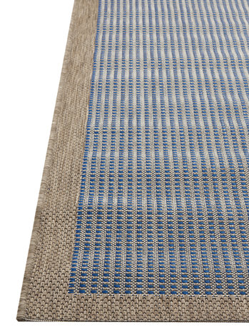 Blauw Outdoor en indoor vloerkleed, karpet en tapijt Palma
